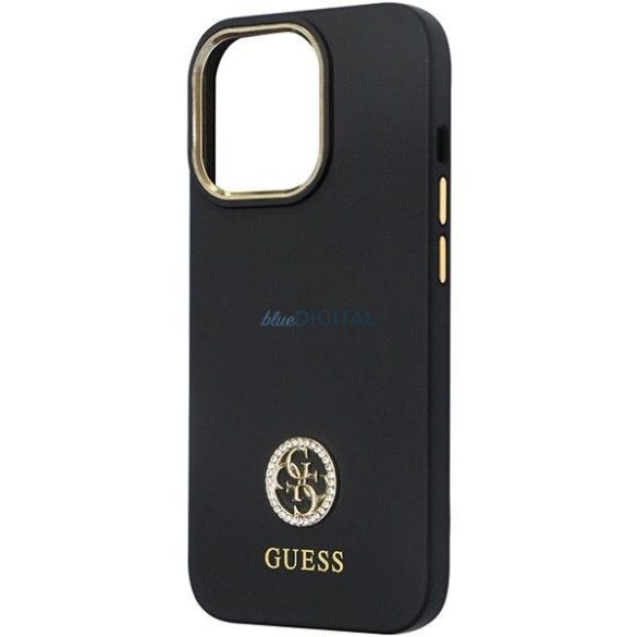 Guess GUHCP13XM4DGPK tok iPhone 13 Pro Max 6.7" - fekete Szilikon Logo Strass 4G