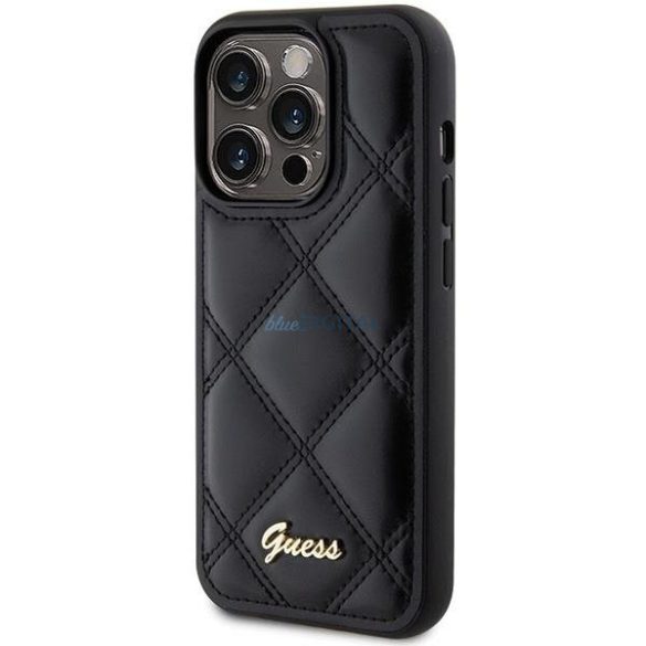 Guess steppelt fém logós tok iPhone 15 Pro készülékhez - fekete