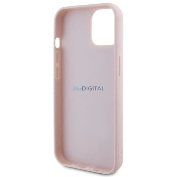 Guess steppelt fém logós tok iPhone 15 készülékhez - rózsaszín