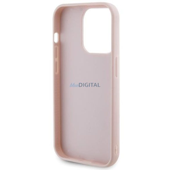 Guess steppelt fém logós tok iPhone 15 Pro készülékhez - rózsaszín