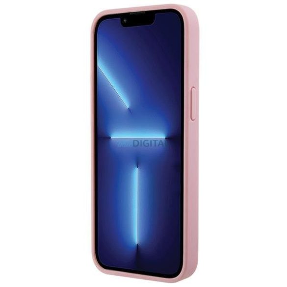 Guess bőr 4G bélyegzett tok iPhone 15 Pro készülékhez - rózsaszín