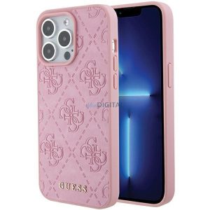 Guess GUHCP15XP4EPMP iPhone 15 Pro Max 6.7" rózsaszín-rózsaszín keménytok bőr 4G bélyegzővel