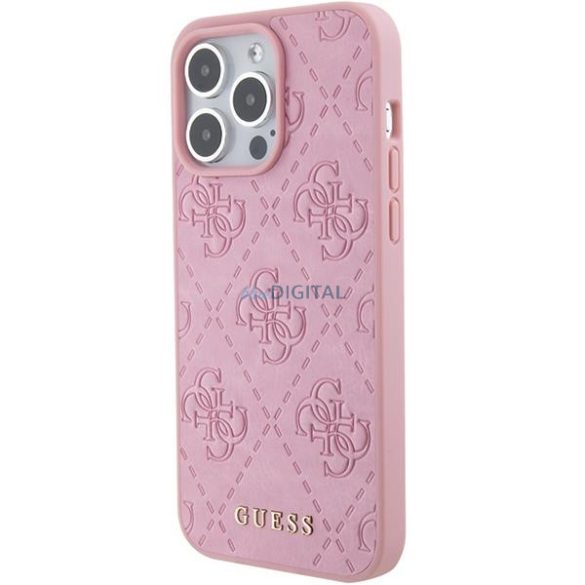 Guess GUHCP15XP4EPMP iPhone 15 Pro Max 6.7" rózsaszín-rózsaszín keménytok bőr 4G bélyegzővel