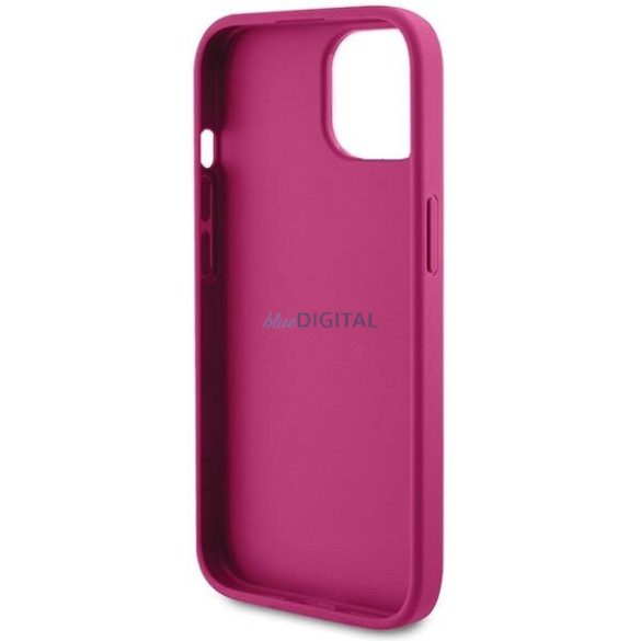 Guess GUHCP15SPS4DGPP iPhone 15 6.1" rózsaszín keménytok Strass fém logó