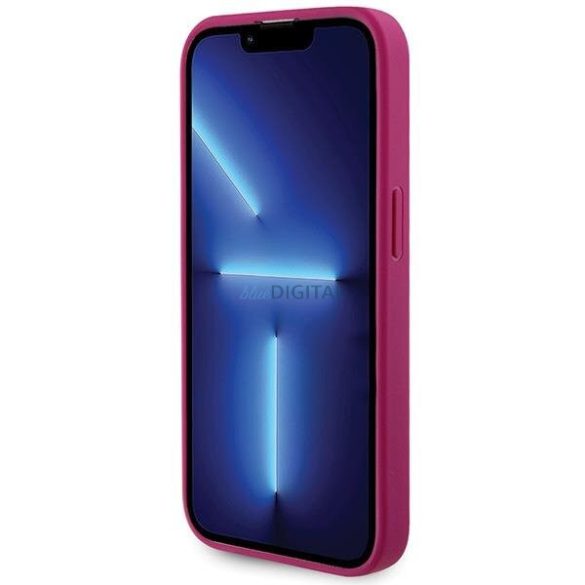 Guess GUHCP15LPS4DGPP iPhone 15 Pro 6.1" rózsaszín keménytok Strass fém logóval