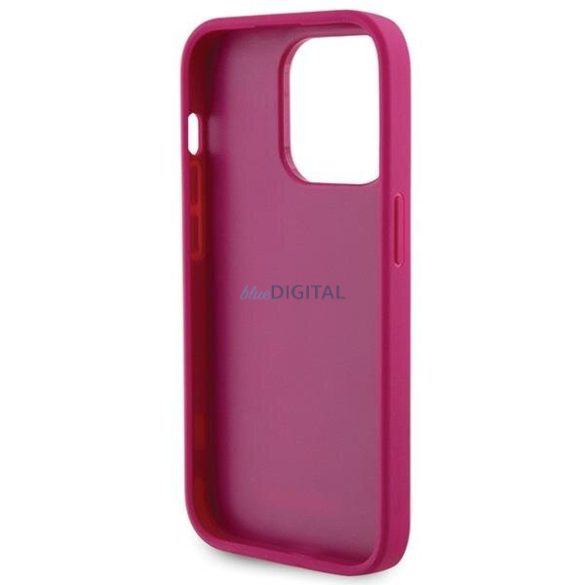 Guess GUHCP15LPS4DGPP iPhone 15 Pro 6.1" rózsaszín keménytok Strass fém logóval