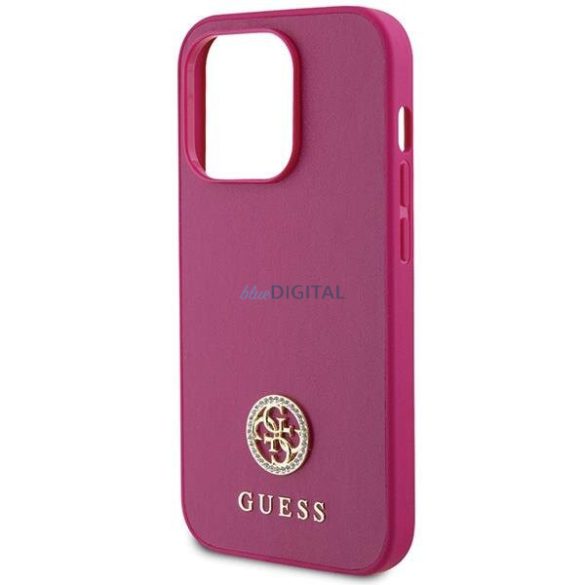 Guess GUHCP15XPS4DGPP iPhone 15 Pro Max 6.7" rózsaszín keménytok Strass fém logó