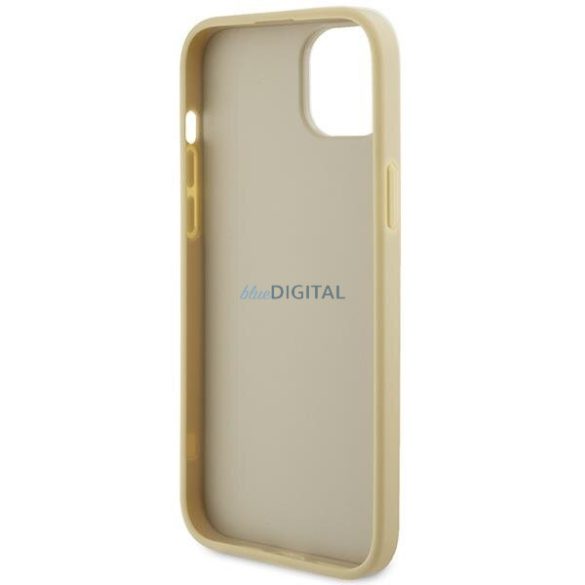 Guess GUHCP15SPS4DGPD iPhone 15 6.1" arany keménytok bőr 4G fém logó Strass