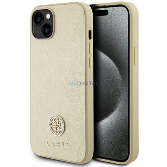 Guess GUHCP15MPS4DGPD iPhone 15 Plus 6.7" arany/arany keménytok Strass fém logóval