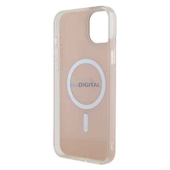 Guess GUHMP15SHITSP iPhone 15 6.1" rózsaszín keménytok IML Irizáló MagSafe