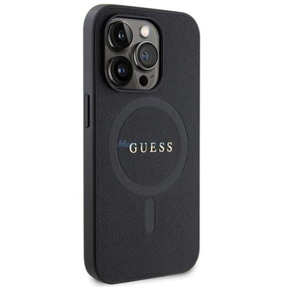 Guess GUHMP14LPSAHMCK tok iPhone 14 Pro készülékhez - fekete Saffiano MagSafe