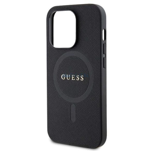 Guess GUHMP14LPSAHMCK tok iPhone 14 Pro készülékhez - fekete Saffiano MagSafe