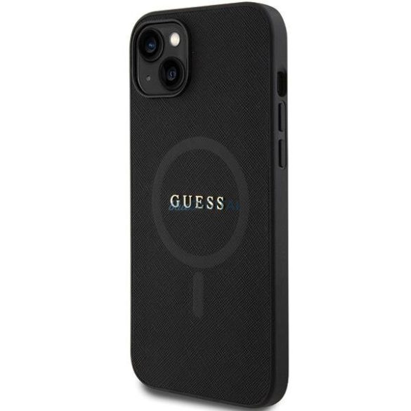 Guess GUHMP15MPSAHMCK iPhone 15 Plus 6.7" fekete keménytok Saffiano MagSafe