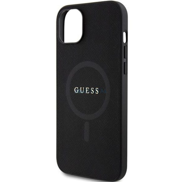 Guess GUHMP15MPSAHMCK iPhone 15 Plus 6.7" fekete keménytok Saffiano MagSafe