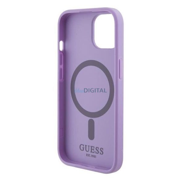 Guess GUHMP15MPSAHMCU iPhone 15 Plus 6.7" lila keménytok Saffiano MagSafe iPhone 15 Plus 6.7" lila keménytok