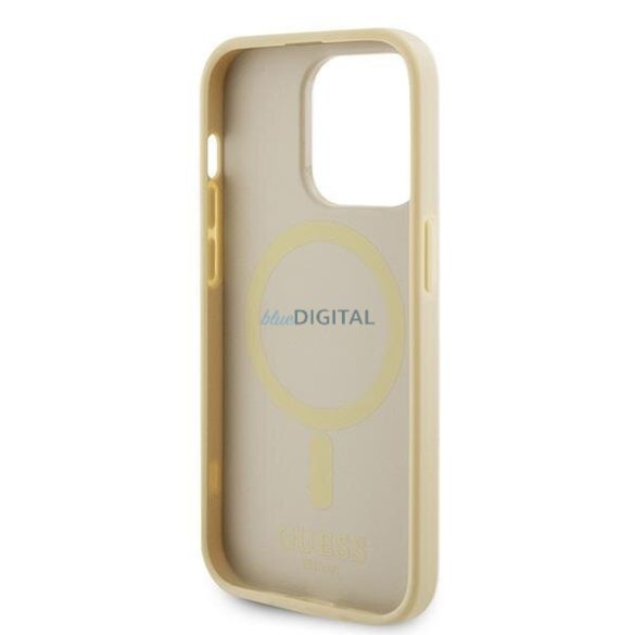 Guess GUHMP15XPSAHMCB iPhone 15 Pro Max 6.7" arany/arany keménytok Saffiano MagSafe