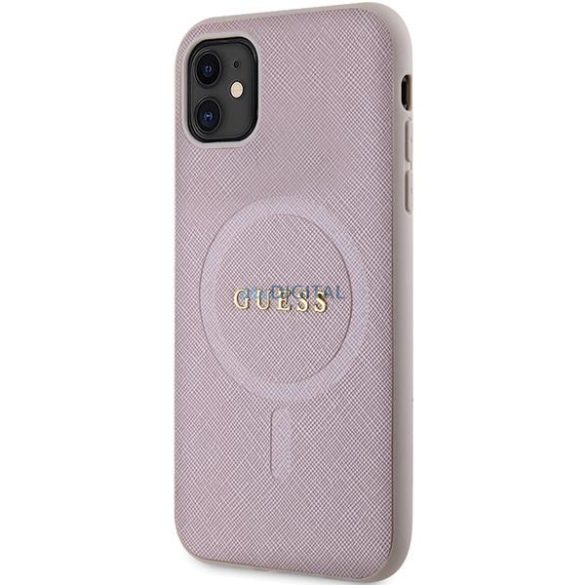 Guess GUHMN61PSAHMCP tok iPhone 11 / Xr készülékhez - rózsaszín Saffiano MagSafe