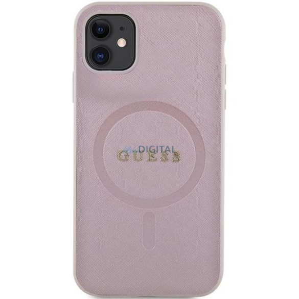 Guess GUHMN61PSAHMCP tok iPhone 11 / Xr készülékhez - rózsaszín Saffiano MagSafe