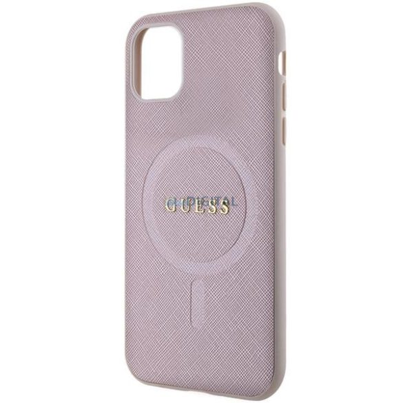 Guess GUHMN61PSAHMCP tok iPhone 11 / Xr készülékhez - rózsaszín Saffiano MagSafe