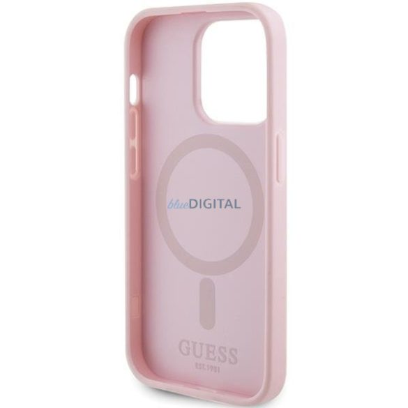 Guess GUHMP14XPSAHMCP tok iPhone 14 Pro Max készülékhez - Rózsaszín Saffiano MagSafe