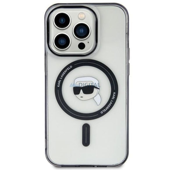 Karl Lagerfeld KLHMP15SHKHNOTK iPhone 15 6.1" átlátszó keménytok IML Karl's Head MagSafe IML Karl's Head MagSafe