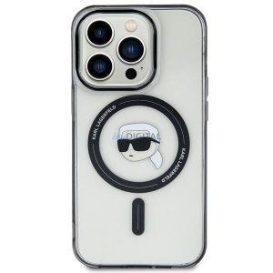 Karl Lagerfeld KLHMP15MHKHNOTK iPhone 15 Plus 6.7" átlátszó keménytok IML Karl's Head MagSafe IML Karl fej MagSafe