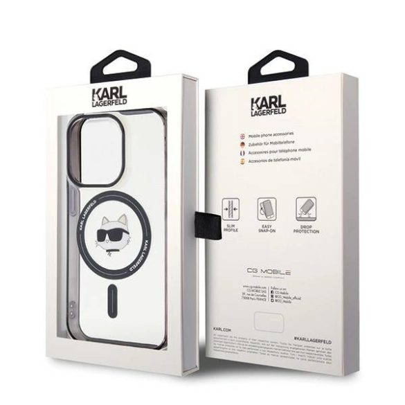 Karl Lagerfeld IML IML Choupette Head MagSafe tok iPhone 15 Pro - átlátszó