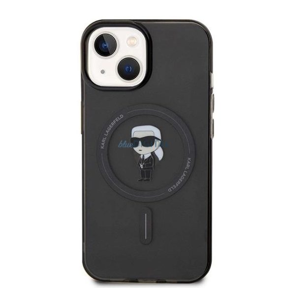 Karl Lagerfeld KLHMP14SHFCKNOK iPhone 14 / 15 / 13 6.1" fekete keménytok IML Ikonik MagSafe