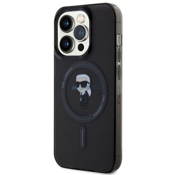 Karl Lagerfeld KLHMP15XHFCKNOK iPhone 15 Pro Max 6.7" fekete keménytok IML ikonikus MagSafe IML ikonikus MagSafe