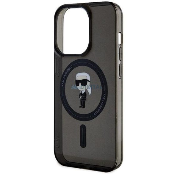 Karl Lagerfeld KLHMP15XHFCKNOK iPhone 15 Pro Max 6.7" fekete keménytok IML ikonikus MagSafe IML ikonikus MagSafe