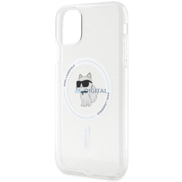 Karl Lagerfeld IML Choupette MagSafe kompatibilis tok iPhone 11 / Xr - átlátszó