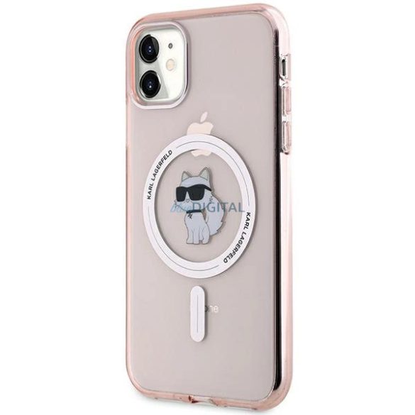 Karl Lagerfeld IML Choupette MagSafe-kompatibilis tok iPhone 11 / Xr - rózsaszín