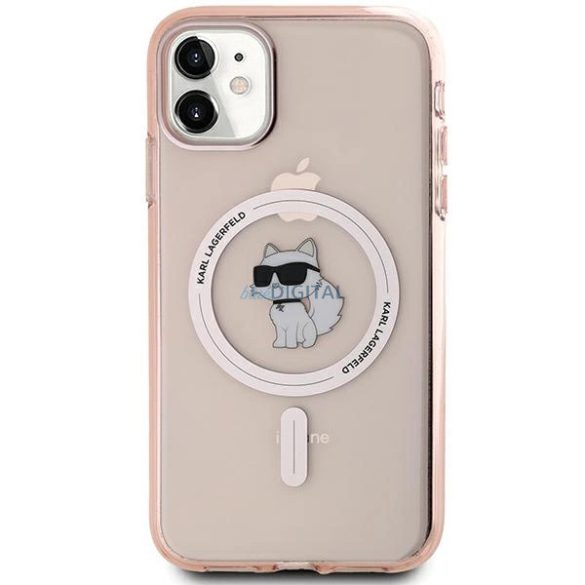 Karl Lagerfeld IML Choupette MagSafe-kompatibilis tok iPhone 11 / Xr - rózsaszín