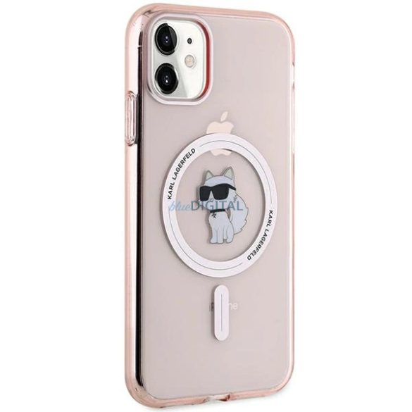 Karl Lagerfeld IML Choupette MagSafe-kompatibilis tok iPhone 11 / Xr - rózsaszín