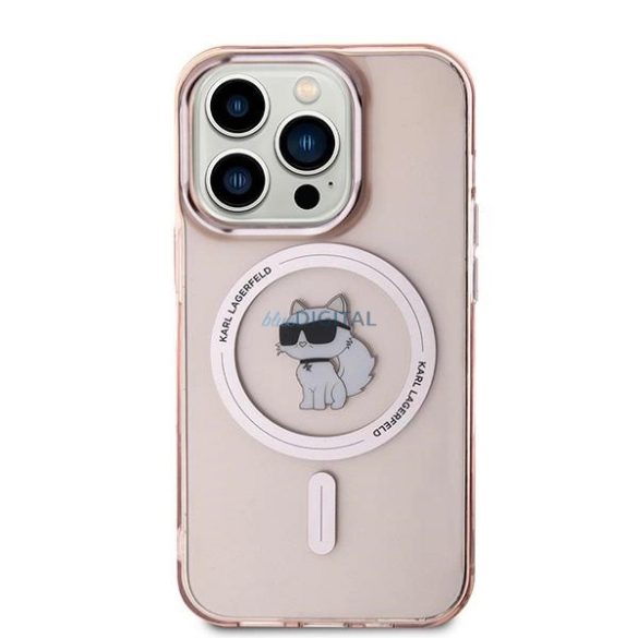 Karl Lagerfeld IML Choupette MagSafe-kompatibilis tok iPhone 14 Pro - rózsaszín