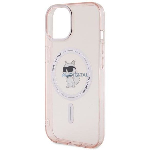 Karl Lagerfeld IML Choupette MagSafe tok iPhone 15 készülékhez - rózsaszín