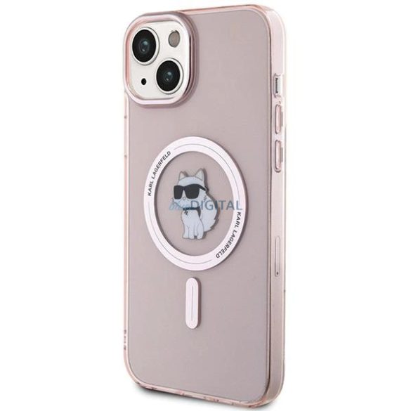 Karl Lagerfeld IML Choupette MagSafe tok iPhone 15 Plus - rózsaszín