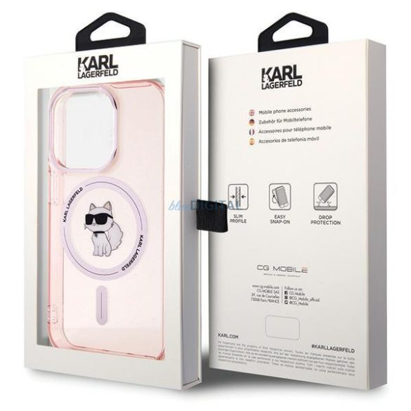 Karl Lagerfeld IML Choupette MagSafe tok iPhone 15 Pro Max készülékhez - rózsaszín