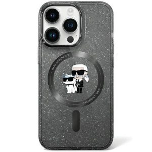 Karl Lagerfeld KLHMN61HGKCNOK iPhone 11 / Xr 6.1" fekete keménytok Karl&Choupette Glitter MagSafe
