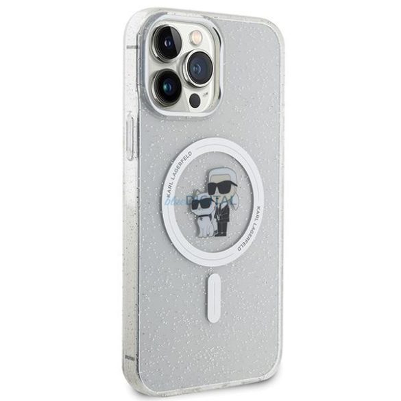 Karl Lagerfeld KLHMP13XHGKKCNOT tok iPhone 13 Pro Max 6.7" - átlátszó keménytok Karl&Choupette Glitter MagSafe