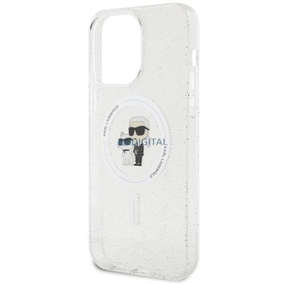 Karl Lagerfeld KLHMP14XHGKKCNOT tok iPhone 14 Pro Max 6.7" - átlátszó keménytok Karl&Choupette Glitter MagSafe