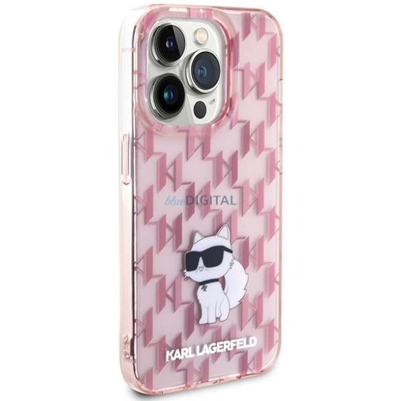 Karl Lagerfeld Monogram Choupette tok iPhone 15 Pro Max - rózsaszín