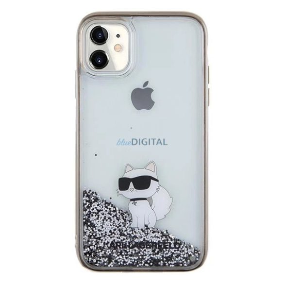 Karl Lagerfeld Liquid Glitter Choupette tok iPhone 11 / Xr - átlátszó