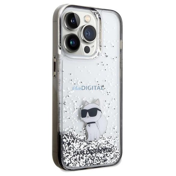 Karl Lagerfeld Liquid Glitter Choupette tok iPhone 14 Pro - átlátszó