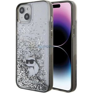 Karl Lagerfeld Liquid Glitter Choupette tok iPhone 15 Plus - átlátszó