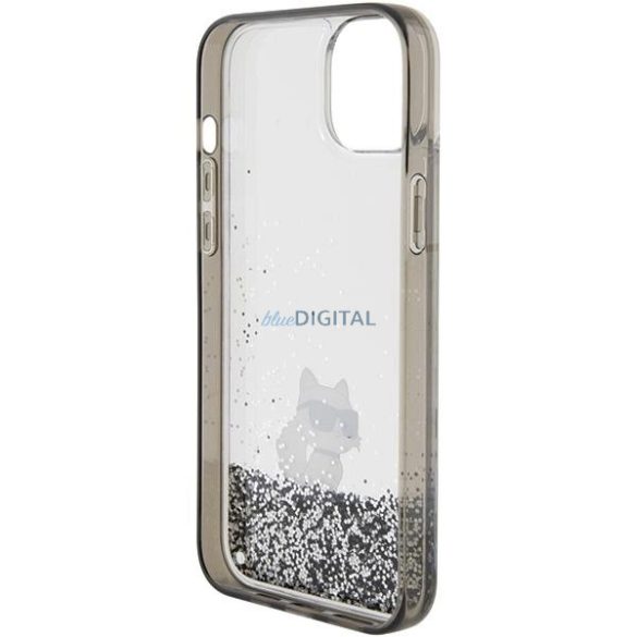 Karl Lagerfeld Liquid Glitter Choupette tok iPhone 15 Plus - átlátszó