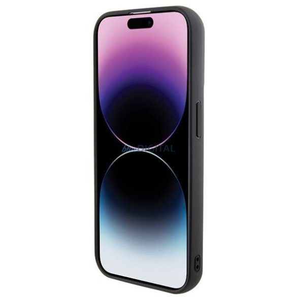 Karl Lagerfeld 3D gumiból készült több logós tok iPhone 15 Pro készülékhez - fekete