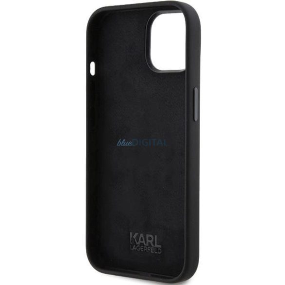 Karl Lagerfeld szilikon Karl&Choupette fej tok iPhone 15 Plus / 14 Plus - fekete