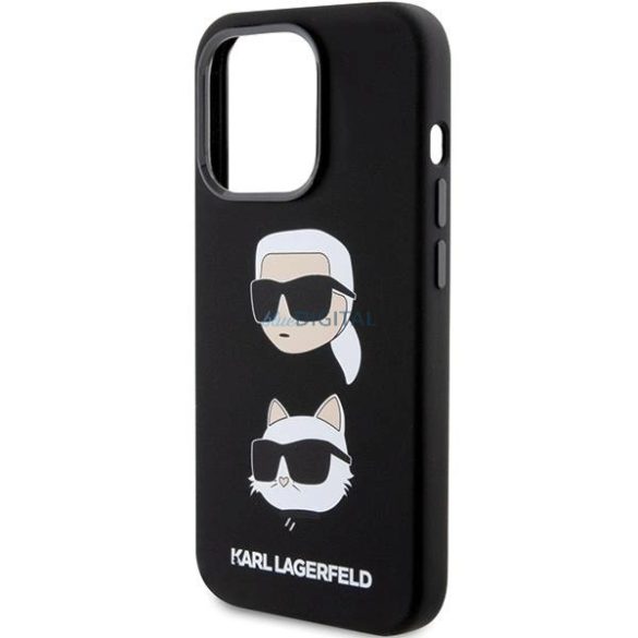 Karl Lagerfeld szilikon Karl&Choupette fej tok iPhone 15 Pro Max készülékhez - fekete