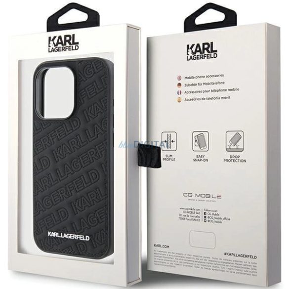 Karl Lagerfeld steppelt K mintás tok iPhone 15 Pro - fekete